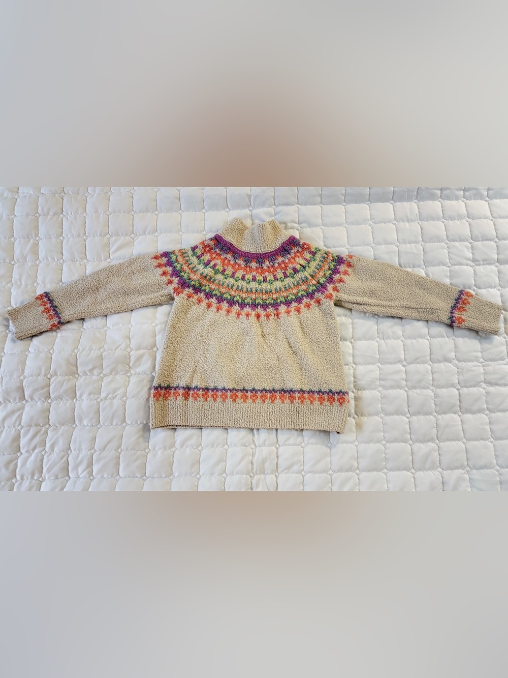 NEXT Girls Fair Isle Fleece Sweater | Size 6Y